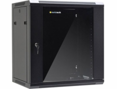 Závesná skriňa NetRack 19, 12U/600x450mm, presklené dvierka, otváracie strany, čierna (019-120-645-022)