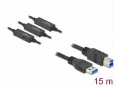 Kabel USB Delock USB-A - USB-B 15 m Czarny (85381)