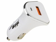 TRX Akyga AK-CH-07 USB nabíječka do auta 3A/ 15W/ Quick Charge 3.0/ bílá