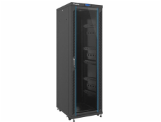 Rack 19 37U voľne stojaca skriňa 600x800mm čierna (LCD sklenené dvere)