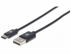 Kábel USB Manhattan USB-A - USB-C 2 m Czarny (354929)