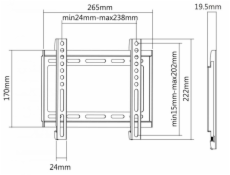 Sbox PLB-2222F Fixed Flat Screen LED TV Mount 23 -43  35kg