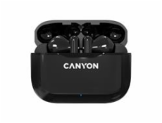CANYON TWS-3 Bluetooth sportovní sluchátka s mikrofonem, BT V5, nabíjecí pouzdro 300mAh, cerná