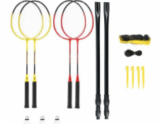 NILS NRZ264 ALUMINIUM badminton set 4 rackets  3 feather darts  600x60cm net  case