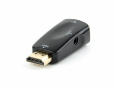 Adapter AV Gembird HDMI - D-Sub (VGA) + Jack 3.5mm czarny (AB-HDMI-VGA-02)