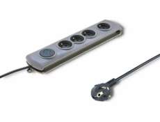 Qoltec Swift prodlužovací kabel, 4 zásuvky, 2,5 m šedý (50164)