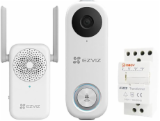 EZVIZ chytrá sada DB1C kit/ Wi-Fi/ videotelefon/ bezdrátový zvonek/ trafo/ rozlišení 1536x1536/ IP65/ bílá