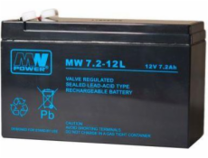 MPL MW POWER MW 7.2-12 UPS batérie Lead-acid accumulator VRLA AGM Maintenance-free 12 V 7 2 Ah Black