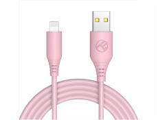 TELLUR Silicone, Kábel, USB/Lightning, 1m, pink