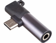 Adapter USB Akyga AK-AD-62 USB-C - Jack 3.5mm + USB-C Czarny  (AK-AD-62)