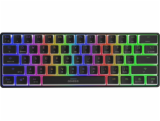 Genesis mechanická bezdrátová klávesnice THOR 660, černá, US layout, RGB podsvícení, Gateron RED