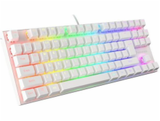 Genesis mechanická klávesnice THOR 303 TKL, bílá, US layout, RGB podsvícení, software, Outemu Brown