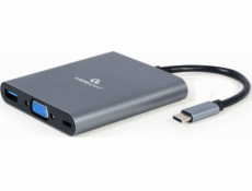 Kabel CABLEXPERT USB-C 6-in-1 multi-port adapter (Hub3.1 + HDMI + VGA + PD + čtečka karet + stereo audio)