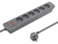QOLTEC 50277 Power strip 6 sockets 1.8m Grey