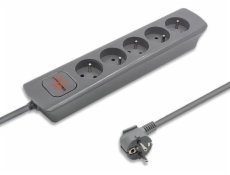 QOLTEC 50275 Power strip 5 sockets 1.8m Grey