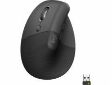 Logitech Lift Vertical Ergonomic Mouse - Grafitová, 400-4000dpi, 6 tlačítek, bluetooth, logitech bolt