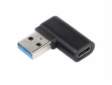 PremiumCord USB redukce USB-C  - USB3.0 typ A  (F/M), zahnutá 90°