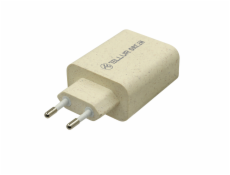 Tellur Green 38W dual port charger Type-C PD20W + USB QC3.0, cream