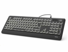 HAMA klávesnice KC-550/ drátová/ podsvícená/ USB/ CZ+SK/ černá