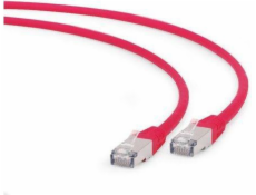 Gembird patch kabel S/FTP Cat. 6A LSZH, 0.5 m, červený