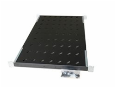 Legrand EvoLine 4-bodová police pevná 1U 372mm, uchycení variabilní 355-500mm, nosnost 50kg, černá, perforovaná