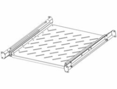 Legrand EvoLine 4-bodová police výsuvná 1U 530mm, uchycení variabilní 450-810mm, nosnost 30kg, černá, perforovaná