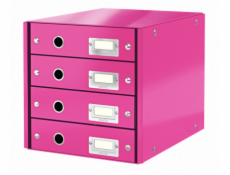 Zásuvkový box Leitz Click&Store, 4 zásuvky, růžová