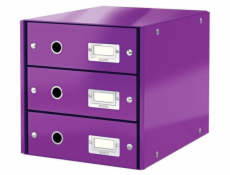 Zásuvkový box Leitz Click&Store, 3 zásuvky, purpurová