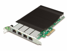 Planet ENW-9740P PCI-E 4x síťová karta, 4x 1Gb RJ-45, 4x PoE+ 802.3at 30W, -10 až +60st