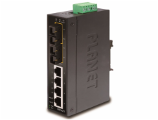 Planet ISW-621S15, 4x 10/100Base-TX+ 2x 100FX 15km, SM, DIN, IP30