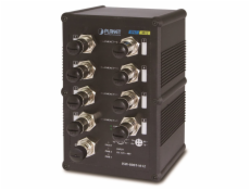 PLANET vodotěsný průmyslový switch, 8x100Mb M12, -40~+75°C, IP67, 12-48VDC