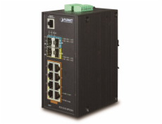 Planet IGS-5225-8P2S2X, PoE 8x 1000Base-T, 2x SFP+ 10Gb, 2x SFP,-40 až 75°C,2x DC, I/O, IP30, 802.3at 240W