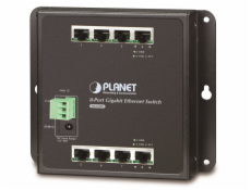 PLANET průmyslový plochý switch 8x1Gb, 12-48VDC/24VAC, IP30, -10/60°C, fanless