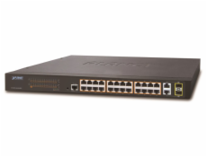 Planet FGSW-2624HPS PoE switch 24x 100-TX, 2x 1000-T/SFP, Web/SNMP, STP/RSTP, IGMPv2, 220W