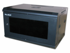 XtendLan 15U/600x600, na zeď, jednodílný, rozložený, skleněné dveře, černé