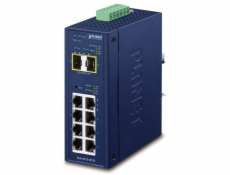 Planet IGS-4215-8T2S průmyslový L2 switch 8x 1Gb TP + 2x SFP, VLAN, IP30, -40 až 75°C, SNMP, 9-48VDC/24VAC