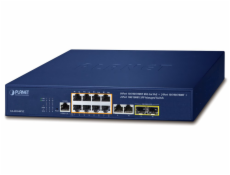 PLANET GS-4210-8P2C PoE switch L2/L4, 10x GbE RJ-45, 2x SFP, 8x 802.3at do 120W, Web/SNMP v3, extend mód 10Mb
