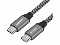 PremiumCord Kabel USB 3.2 Gen 1 USB-C male - USB-C male, bavlněný oplet, 0,5m