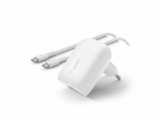 Belkin 30W USB-C Power Delivery PPS nástěnná nabíječka + 1m USB-C na USB-C kabel, bílá