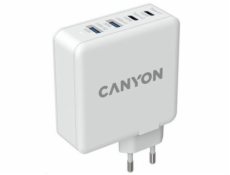 CANYON síťová rychlonabíječka H-100 (100W), vstup 100-240V, výstup USB-C1/C2 5-20V, USB-A 1/A2 4.5-20V 