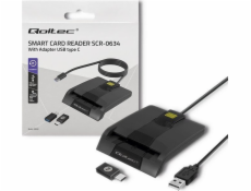 ČTEČKA KARTY SMART ID QOLTEC | SCR-0634 | USB TYP C