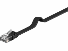 PremiumCord Plochý patch kabel UTP RJ45-RJ45 CAT6 0.5m černá