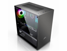 EVOLVEO M4, case mATX, 1x120mm PWM ventilátor, průhledná bočnice, černá