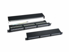 XtendLan Patch panel 19 , 24 portů, stíněný, C5E,vyvazovák,dual, 2xAu
