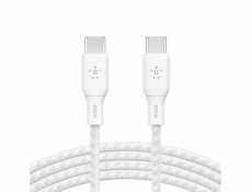 Belkin USB-C na USB-C kabel 100W, 2m, bílý - odolný