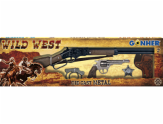 Kovbojská sada velká - puška, revolver, pouta, šerifská hvěz