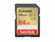 Pamäťová karta Sandisk Extreme 64 GB SDXC 170 MB/s &amp; 80 MB/s, UHS-I, Class 10, U3, V30