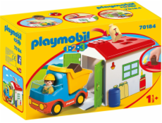Vyklápacie auto s garážou Playmobil, 1.2.3, 6 dielikov