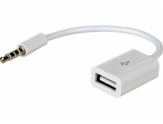 Adaptér Akyga 3,5 mm Jack-USB biely (AK-AD-24)