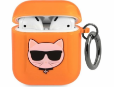 Karl Lagerfeld Karl Lagerfeld KLA2UCHFO kryt puzdra Apple AirPods oranžové/oranžové Choupette